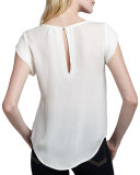 Rancher Short-Sleeve Blouse, Porcelain