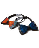 Lotus Pheasant-Feather Bow Tie, Orange