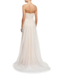 Strapless Sweetheart Embroidered Combo Gown 