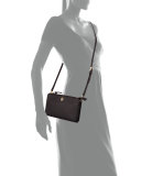 Robinson Wallet on Crossbody Strap, Black