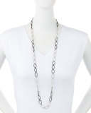 New World Large Silver Oval Link Necklace, 38"L
