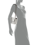 Olimpia Medium Intrecciato Quilted Velvet Shoulder Bag, Gray
