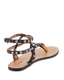 Audrio Studded Multi-Strap Sandal, Black