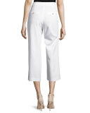 Lee Cropped Wide-Leg Pants, Off White