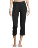 Cropped Jersey Lounge Pants, Black