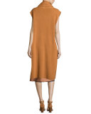 Sleeveless Reversible Satin Slip Dress, Copper/Black