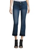 Le Crop Mini Boot-Cut Jeans w/Wide Released Hem, Atlas