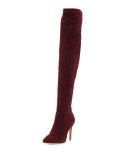Jemina Suede Over-the-Knee Boot, Oxblood