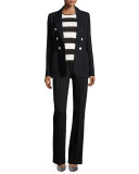 Talisana High-Waist Scuba Pants, Navy