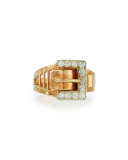 14K Rose Gold Diamond Buckle Ring