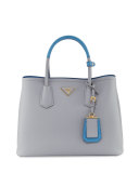 Saffiano Cuir Medium Bicolor Double Tote Bag