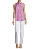 Nadi Sleeveless Check-Print Blouse, Sangaria Multi 