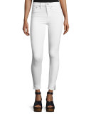 10 Inch Capri Jeans with Slit, White