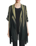 Exotic Elements Open-Front Cardigan, Moss/Black, Plus Size 