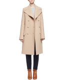 Double-Breasted Wool Crepe Coat