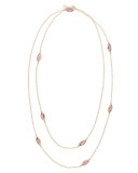 Rose de France Amethyst Leaf Station Necklace