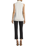 Leo Cropped Flare-Leg Pants, Black