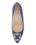 Hangisi Crystal-Buckle Satin 70mm Pump