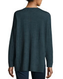 Merino Boxy Side-Slit Sweater