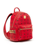 Stark Side-Stud Mini Backpack, Ruby Red 