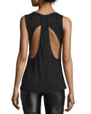 Chord Cutout-Back Sport Tank, Black