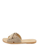 Nora Suede Corset Sandal, Warm Gray