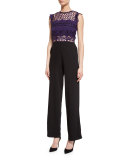 Kemi Crochet-Top Wide-Leg Jumpsuit