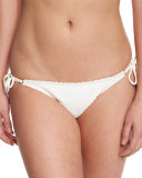 Textured Solid Tie-Side Swim Bottom