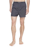 Plaza Pindot Boxer Shorts, Navy 