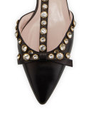 becca jeweled t-strap ballerina flat, black