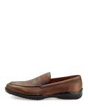 Michigan Textured Leather Loafer, Coffee (Brown)