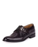 Classic Roccia Monk-Strap Shoe, Black