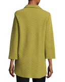 Ottoman Knit Wool Easy Shirt, Leaf 