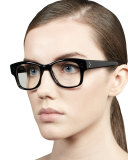 Jannsson Large Square Fashion Glasses, Black 