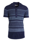 Sebastian Multi-Stripe Short-Sleeve Polo Shirt, Mazanine