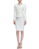 Bandage Knit Pencil Skirt, Alabaster
