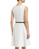 Sleeveless A-Line Day Dress, White