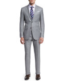 Sharkskin Two-Piece Trofeo® Wool Suit, Light Gray