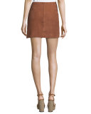 Scholastica Lace-Up Suede Skirt, Orange