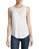 Briley Mesh-V Tank Top, White