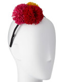 Lorelei Grosgrain Pompom Headband, Black