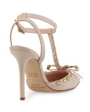 lydia studded leather pump, petal pink