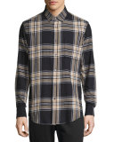 Plaid Long-Sleeve Flannel Sport Shirt