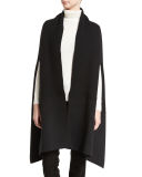 Cashmere Knit/Woven Combo Cape