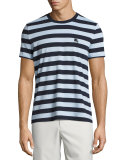 Striped Cotton Jersey T-Shirt, Navy