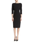 Varetta Admiral Crepe Sheath Dress, Black