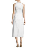 Lao Lace-Up A-Line Midi Dress