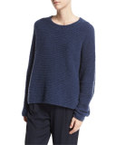 Oversized Textured Crewneck Pullover