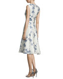 Juliet A-Line Dress, Ivory/Blue