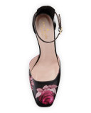 opal too floral d'orsay pump, black floral
